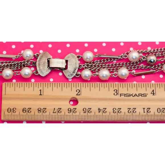 Vintage Mesmerizing Silver Multistrand Necklace 19 inch Made From Japan - P16 - Picture 3 of 3